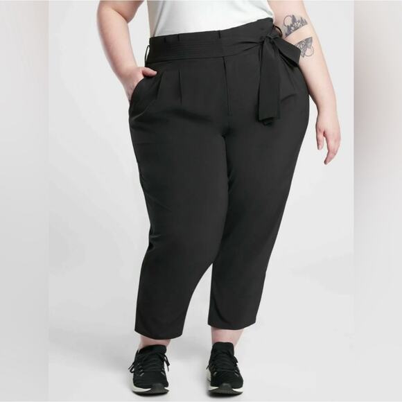 Athleta Pants - Athleta Pants Womens 24 Black Skyline Paperbag High Rise Commute Travel Work
